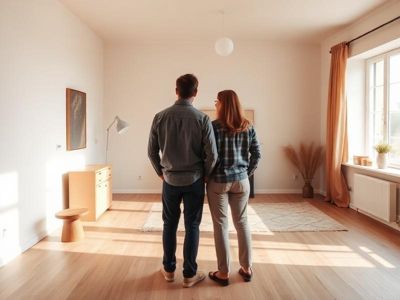 Couple dans un séjour en cours de rénovation